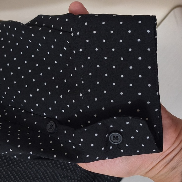 Lane Bryant Black and White Polka Dot Blouse Quiet Luxury Glam Plus Size Office - Picture 5 of 15